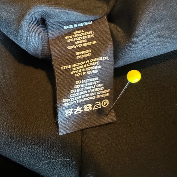 NWT Theory Black Crepe Scoop Flounce Dress Sleeveless Size 12 - Picture 16 of 16